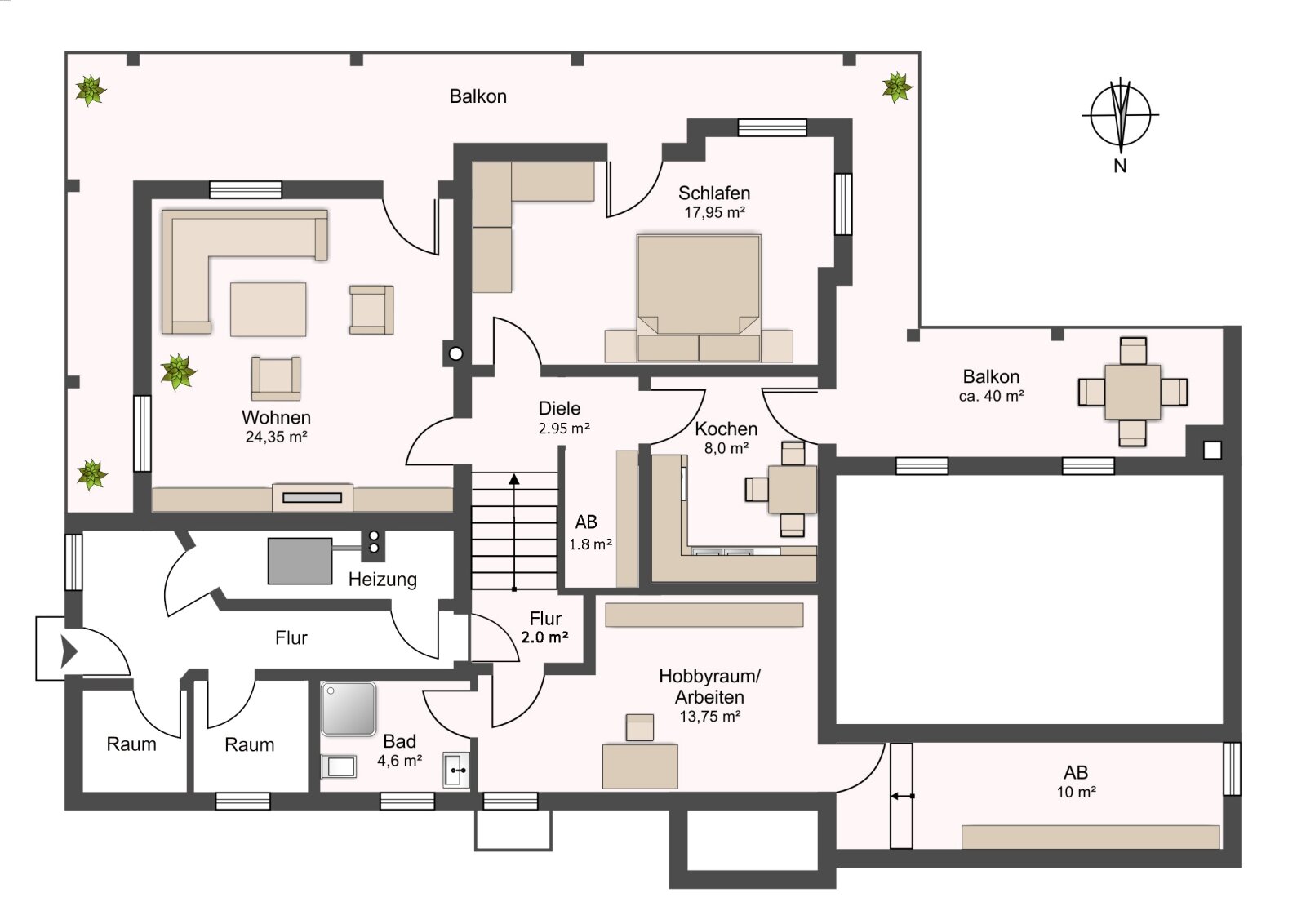 Gut geschnittene 2-Zimmerwohnung mit sehr großer Loggia in der Gemeinde Essenbach!