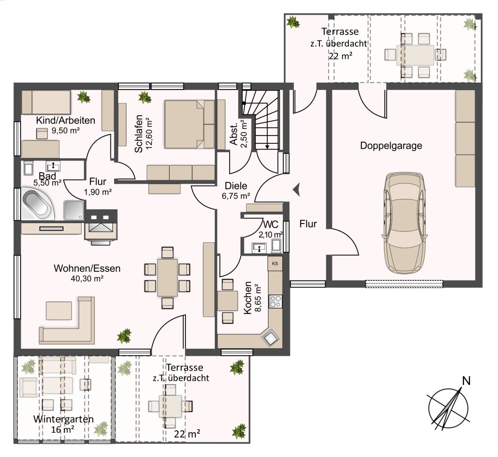 Wohnen auf einer Ebene: Ruhig gelegener Bungalow mit Doppelgarage (Erbpachtgrundstück)!
