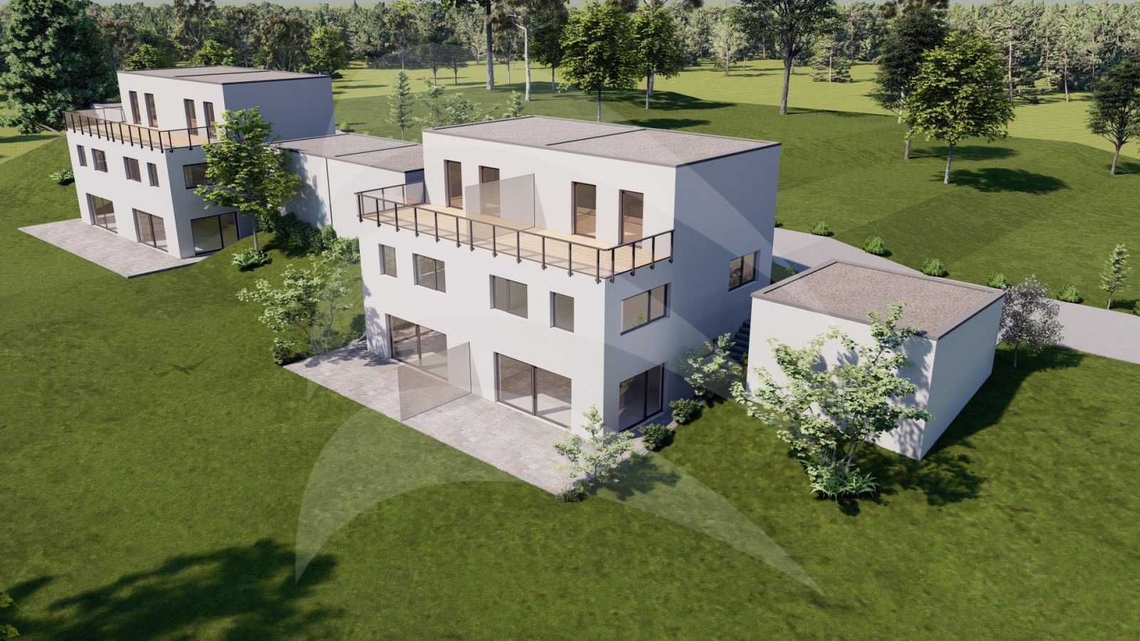 KfW40 Neubau: Toller Ausblick - Große Doppelhaushälfte im Baugebiet Neukirchen am Inn