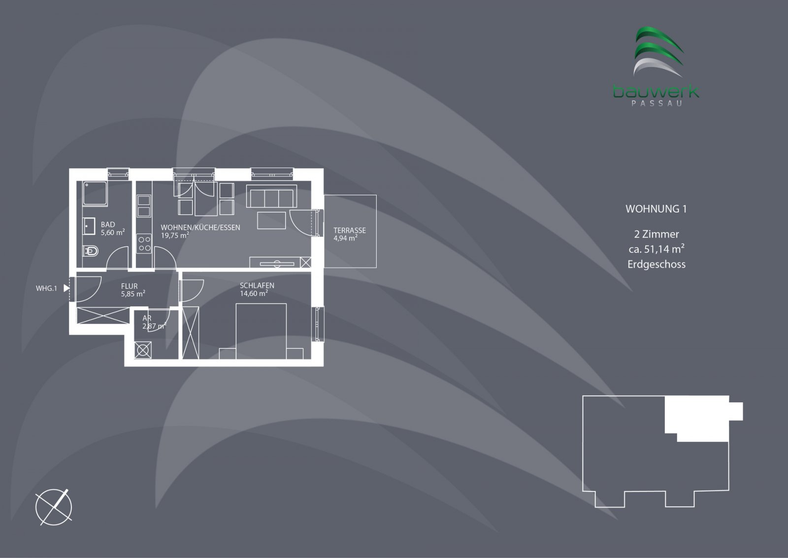 KFW40 mit QNG-Nachhaltigkeitssiegel: Hochwertige 2-Zimmer-Wohnung in Donaustauf/Sulzbach