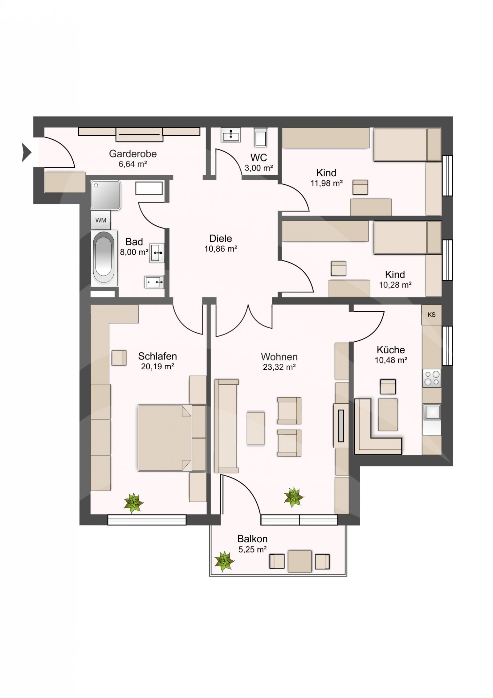 Zentrumsnahe 4-Zimmer Wohnung mit herausragender Infrastruktur