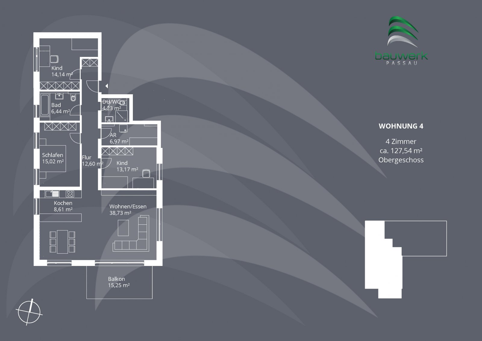 KfW40-QNG Neubau: Barrierefreie 4-Zimmer-Wohnung mit Südbalkon in ruhiger Lage