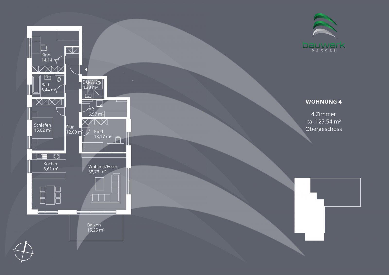 Stadtnah, komfortabel, barrierefrei - moderne 4-Zimmer Wohnung, Neubau mit großem Südbalkon