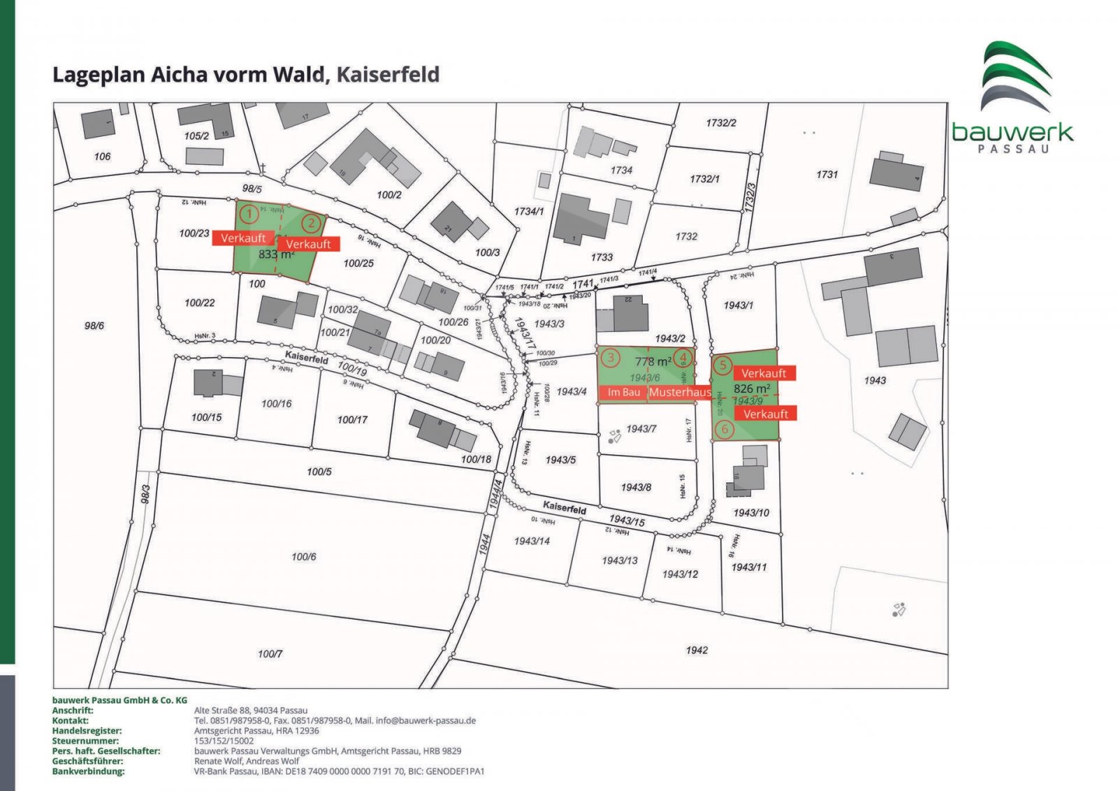 Lageplan Grundstücke 