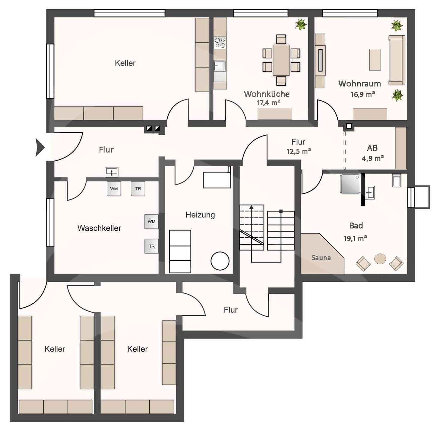 Grundriss Gartengeschoss