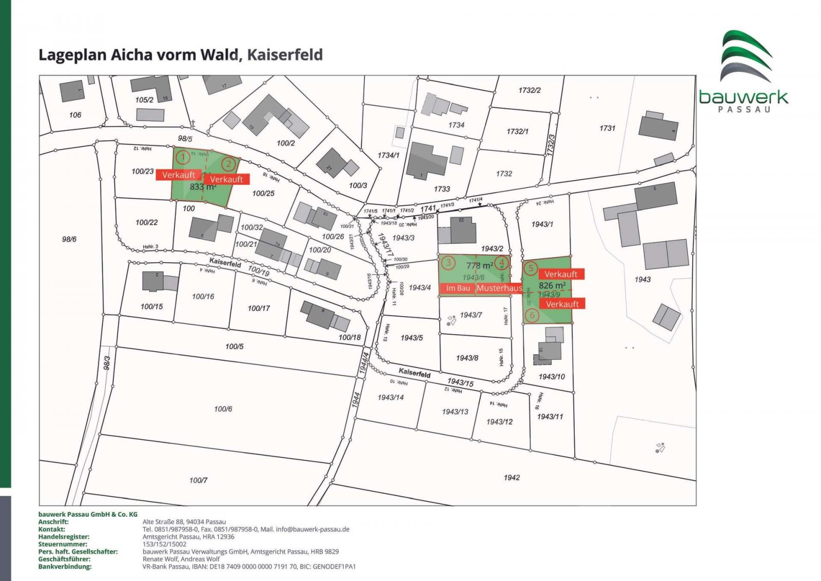 Lageplan Grundstücke 