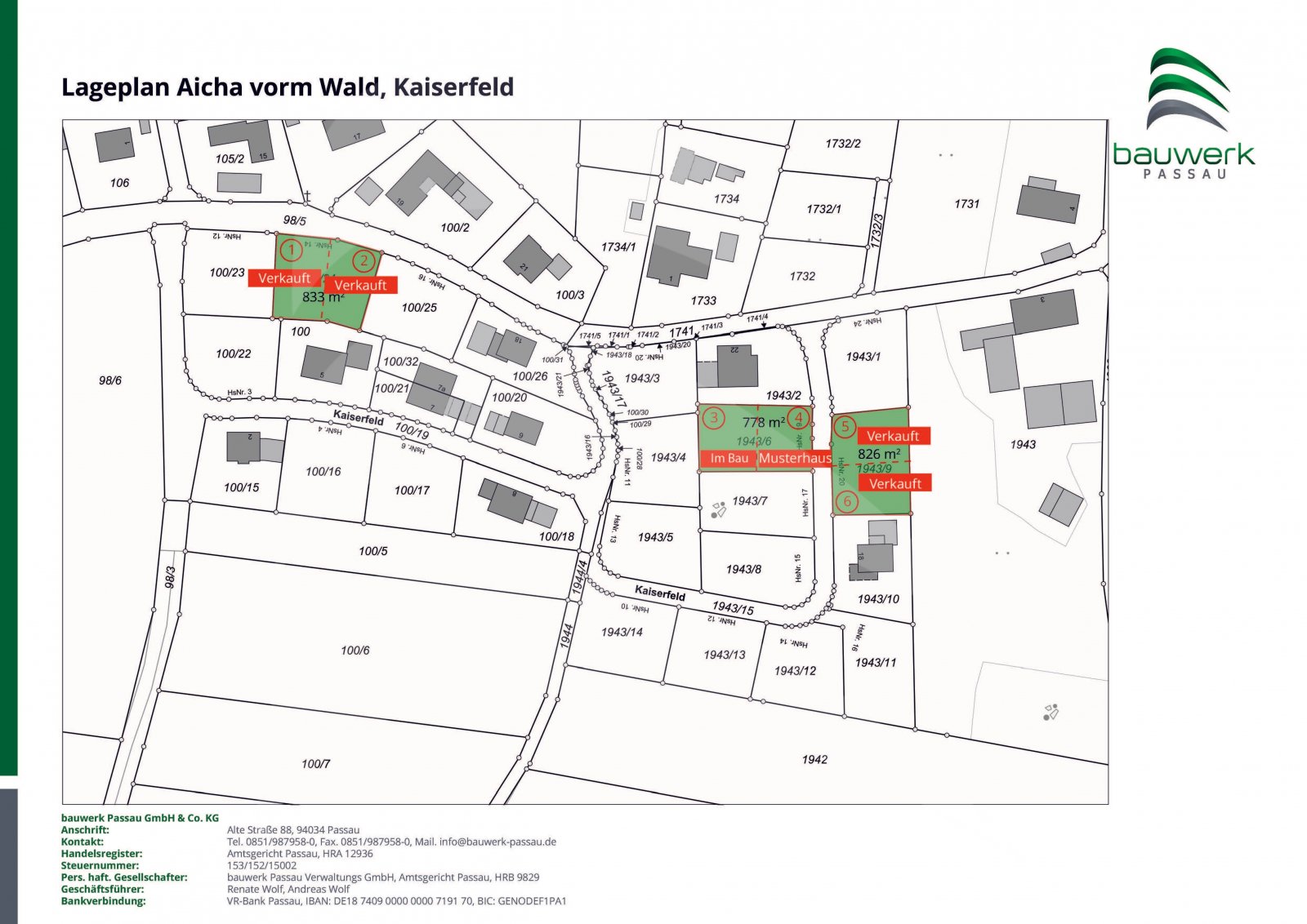 Lageplan Grundstücke 