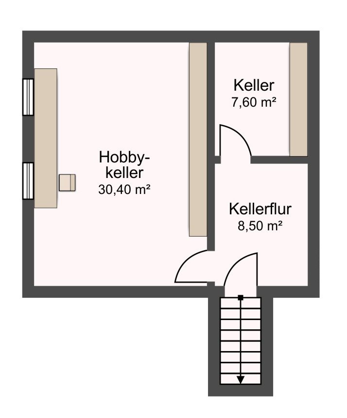 Grundriss Untergeschoss unter Garage