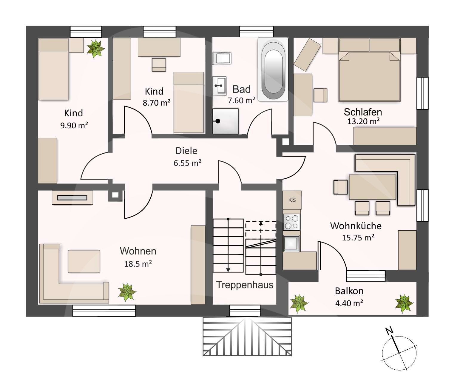 Grundriss Obergeschoss